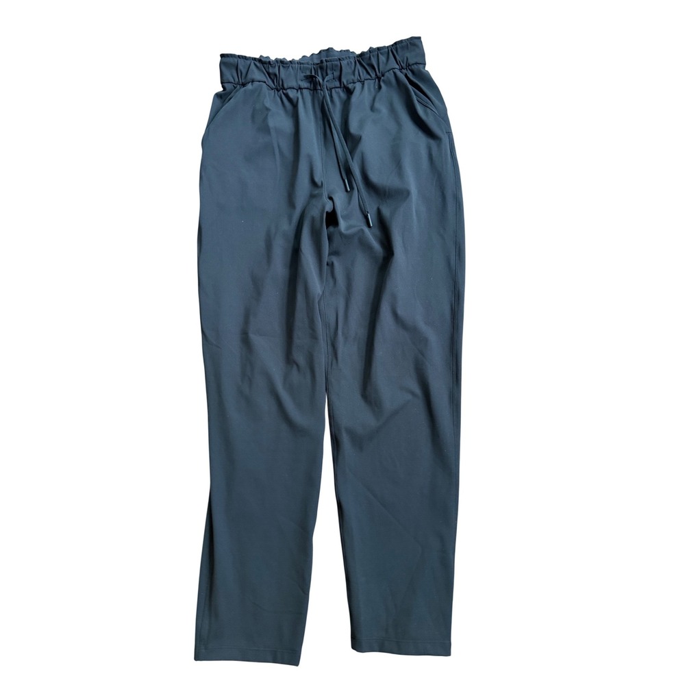 Lululemon On the Fly 7/8 Pant Black Luxtreme Drawstring Casual Trousers Size 8